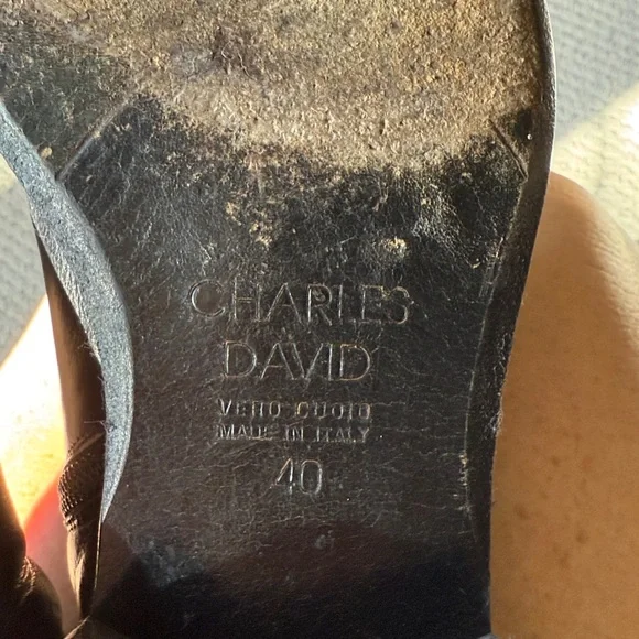 Charles David “Reider” Black Leather Side Zip High Shaft Square Toe Boots - Picture 7 of 15